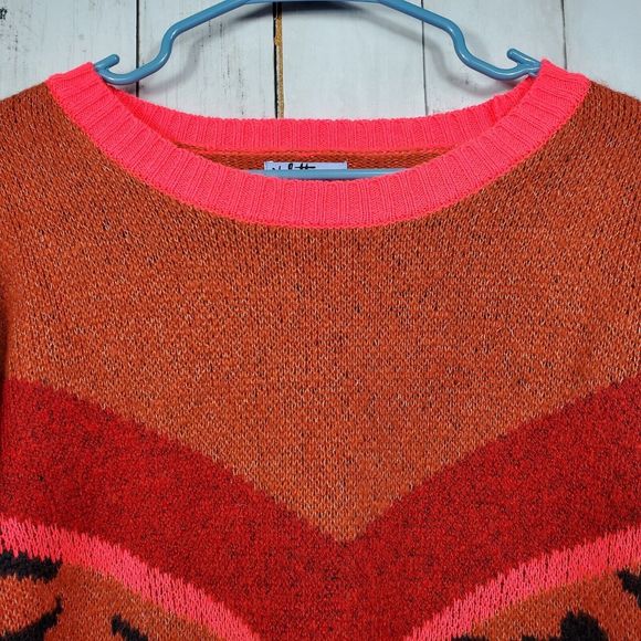 Vylette Knit Pullover Sweater Juniors Size Medium Multicolor Animal Print - Picture 3 of 12